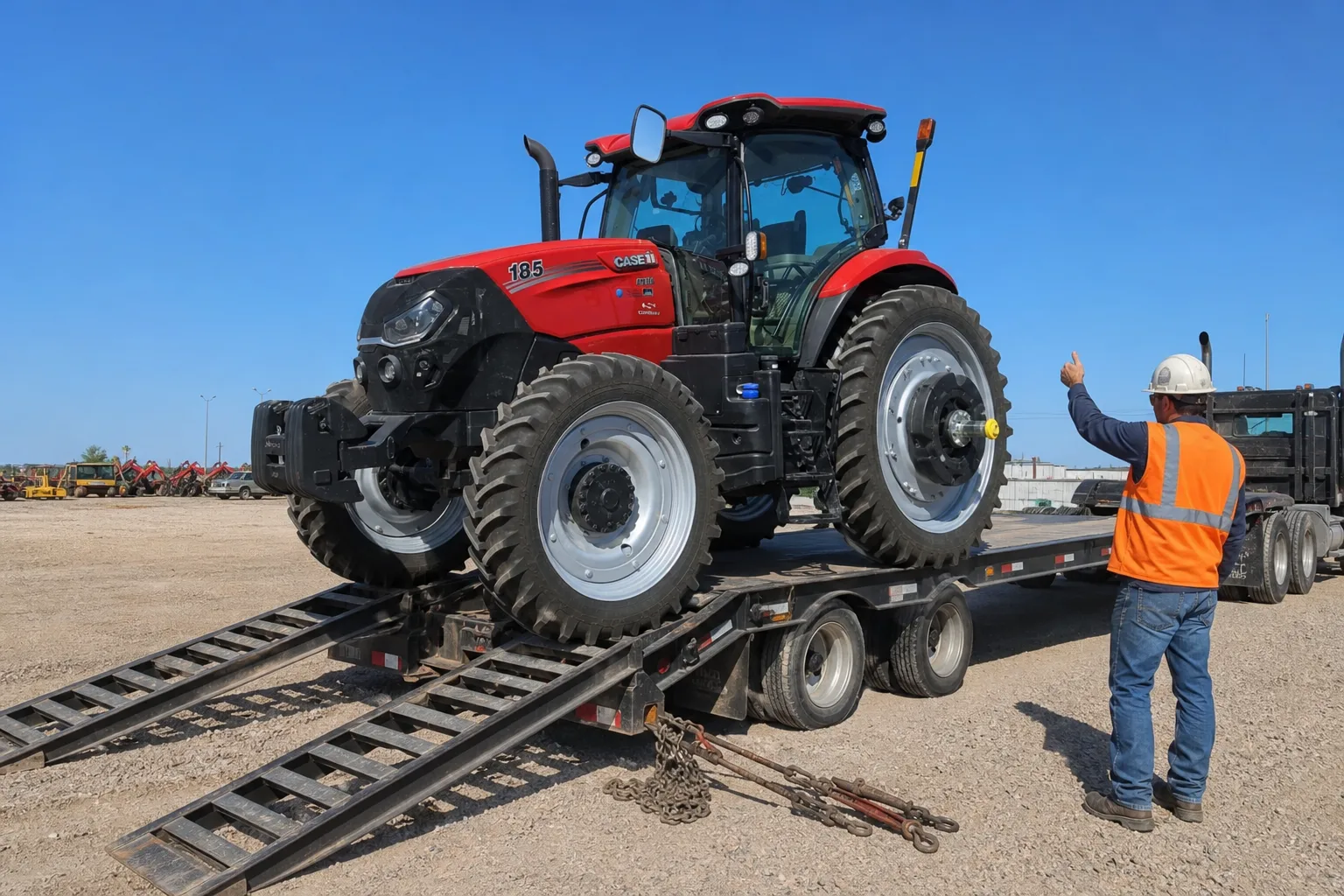 Case IH Puma onto Trailer